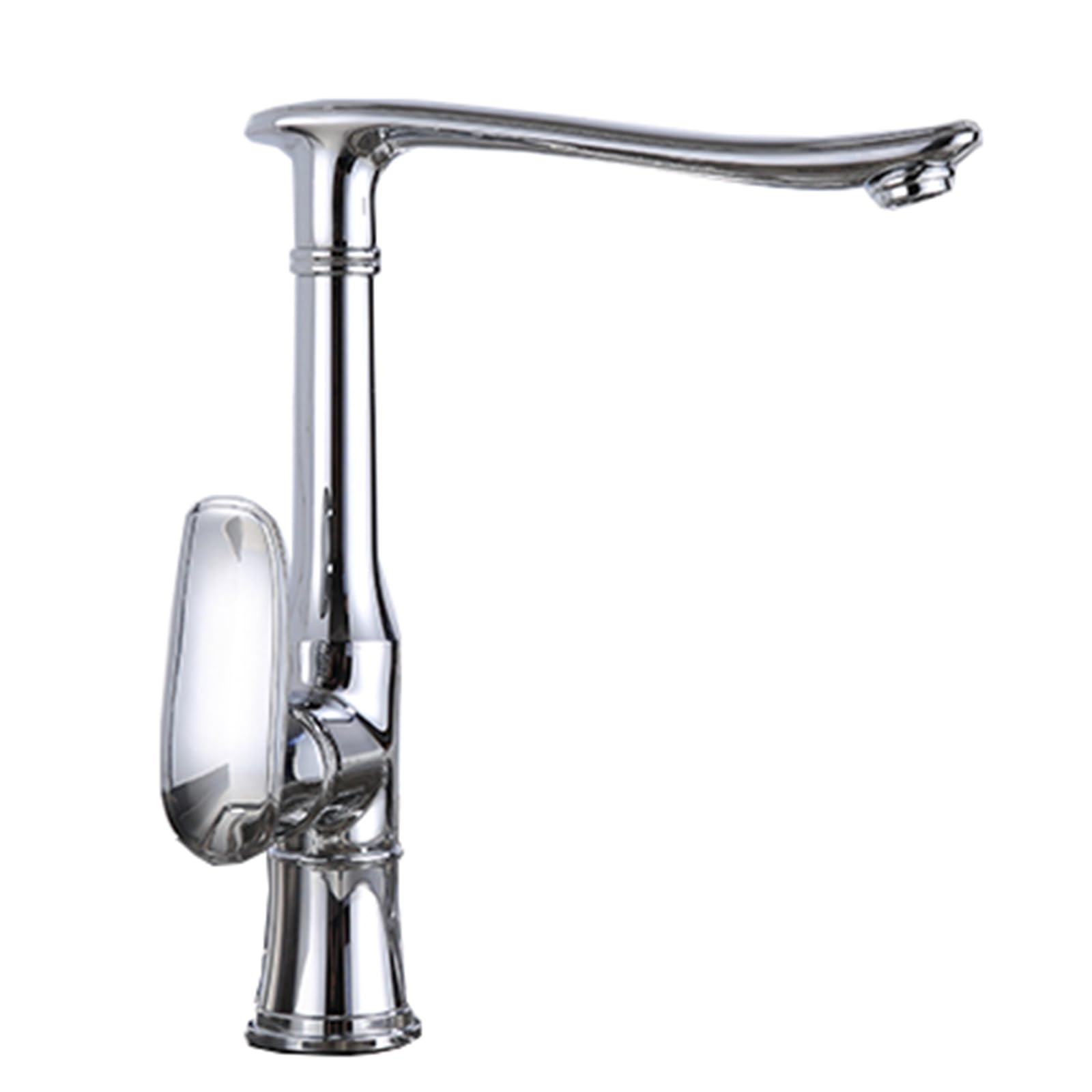 ZYCHSJXA Kitchen Mixer Taps 1 Hole Single Handle Rotable Tap Hot and Cold Water Brass,Chrome-Plated Silver