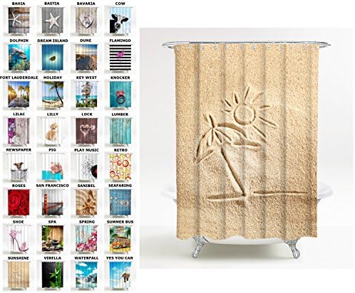 Shower curtain | Wide choice of beautiful shower curtains | Waterproof | Anti-Mould | with 12 Rings (180 x 200 cm, Lilac)