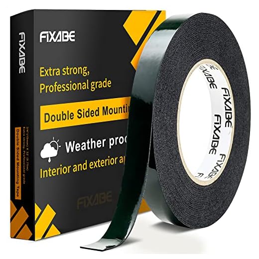 FIXABE Double Sided Foam Tape, 32’ Roll - Adhesive for Heavy Duty Mounting - Two Sided Sticky Tape for Hanging Pictures, Wall Mounting, Posters, Fabric, Outdoor Use, Wood, Mirrors