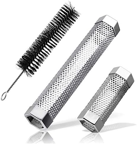 Pellet Smoker Tube 6 &12 inch Smoke Tube - Stainless Steel Wood Tube - Suitable for Any Grill or Smoker - Adds Delicious Wood Smoke Flavor on Your Barbecue Food (6 &12 inch)