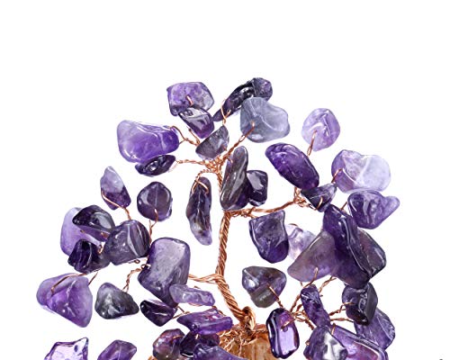 Jovivi Feng Shui Natural Amethyst Crystal Money Tree Resin Base Healing Stones Bonsai Style Tree Large Decoration For Wealth And Luck 9.5 Inches #TOP5