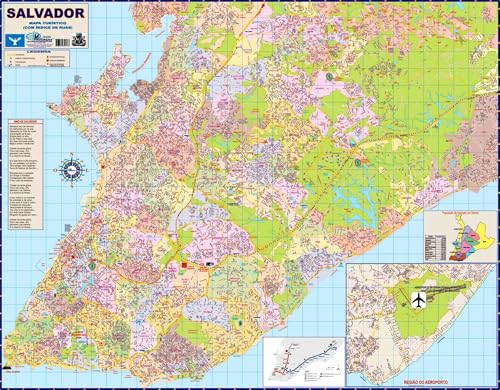 MAPA/POSTER DA CIDADE DE SALVADOR - DIMENSÕES: LARGURA 117 CM X ALTURA 89 CM