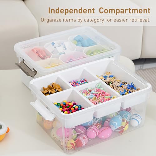 Image of Citylife 17QT 2-Pack Storage bins with Lid 6 Marker inserts Buildable Lid