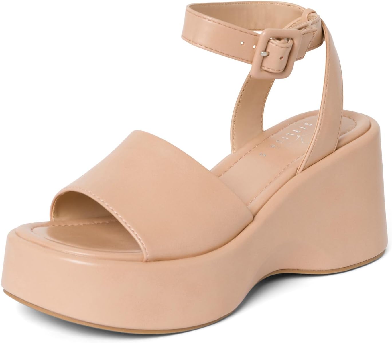 STYLISH S FOCA ~ Womens Platform Wedge Sandals Open Toe Ankle Strap Buckle High Platform Dress Sandals