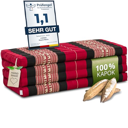 livasia Nachhaltige Klappmatratze aus Kapok - 200x110x8cm - breite...