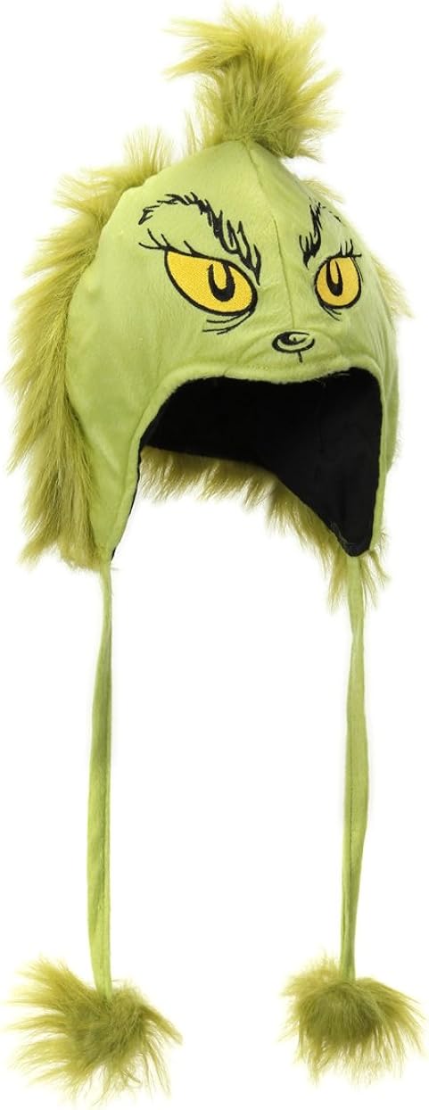 Dr. Seuss The Grinch Plush Costume Hoodie Hat for Adults and Teens
