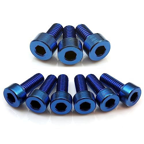 MonsterBolts Floyd Rose style locking nut screws and intonation screws (6-string) - titanium blue