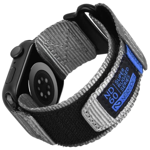 Nereides Compatible With Apple Watch Band, Rugged Nylon Sports Strap With Woven Loop Design For iWatch,Tough Replacement Band For Series 7/6/5/4/3/2/1/SE Men Women Grey 42mm/44mm/45mm XL
