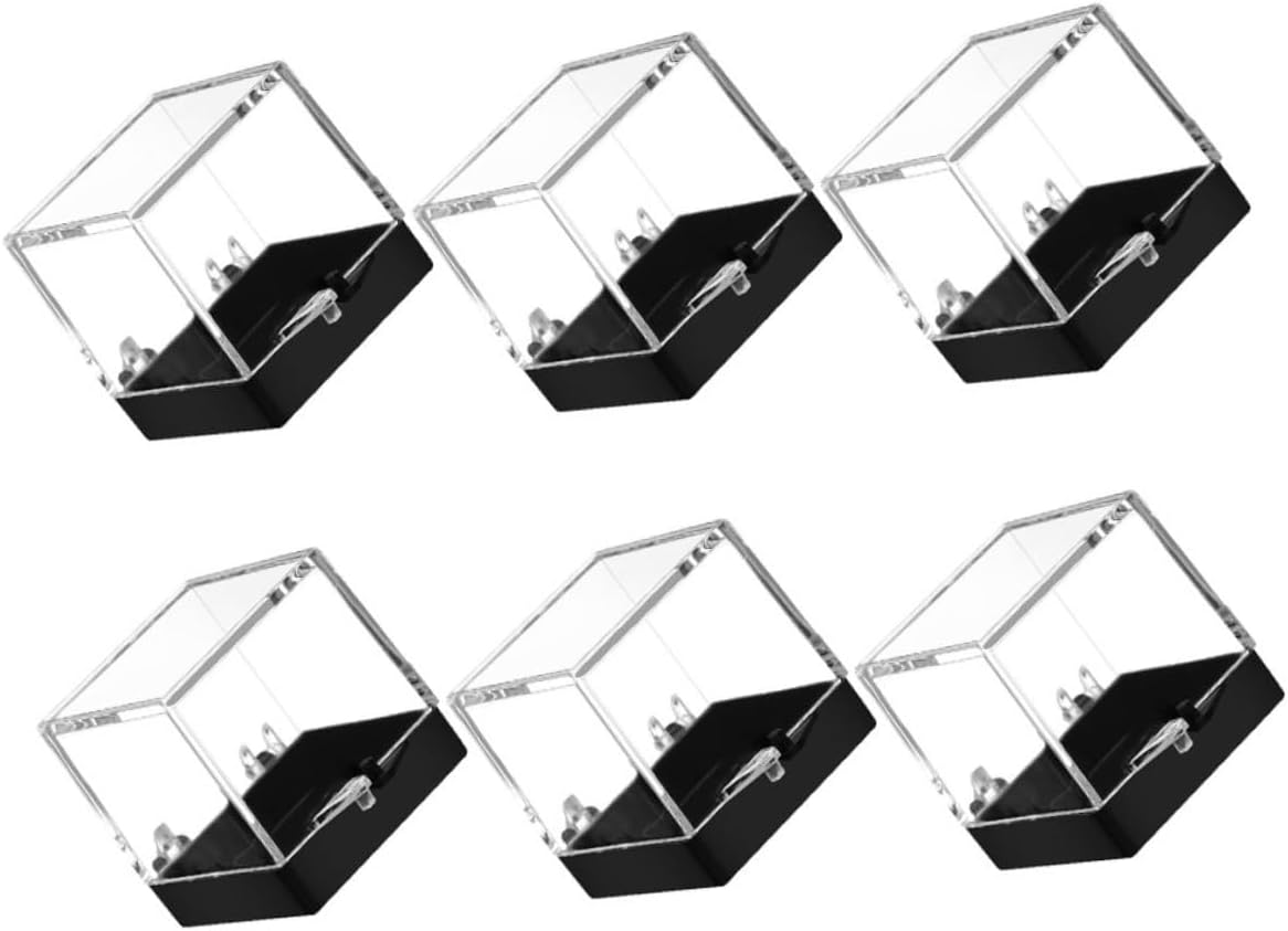 6pcs Clear Square Rock Display Box Transparent Storage Case for Mineral Specimens Gemstones and Jewelry Compact Organizer for Rock Collections and Display