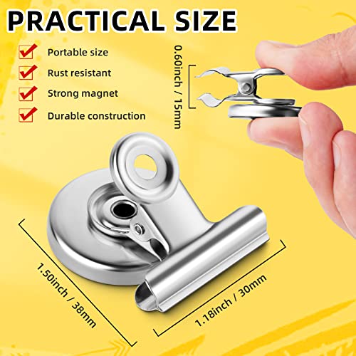 Grtard 40 Pack Magnetic Clips Heavy Duty, Magnet Clips for Fridge, Refrigerator Magnets, Strong Magnetic Clip, Scratch Free Magnets with Clip for Whiteboard, Refrigerator, Cruise, Locker
