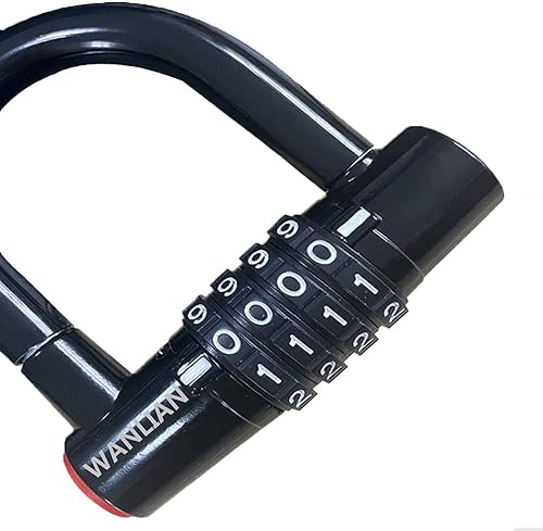 Miniatura 9 de Candado de contraseña de 4 dígitos, cerradura de bicicleta y cadena, cerradura de gabinete anticizallamiento, grillete de 2.09 pulgadas, impermeable