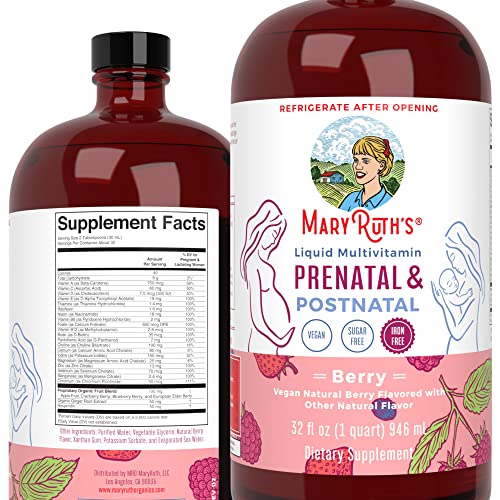 Maryruth’s Prenatal & Postnatal Multivitamin For Women | Sugar Free | Formulated For Pre-Conception, Pregnancy & Nursing | Vegan | Non-Gmo | Gluten Free | 32Oz #TOP22