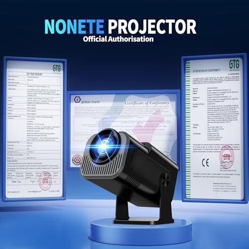 Image of [Projector 2026 Upgraded] Mini Projector Support 4K 1080P Auto Keystone 270Rotatable with WiFi 6 and Bluetooth 5.2 Projector Portable Compatibile with HDMI /TV Stick /Memory Stick /Laptop,Black