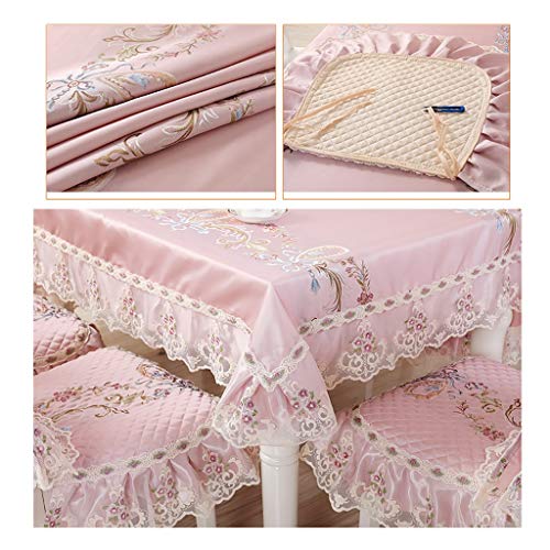 Grande nappe ronde et coussin de chaise pour repas de famille
