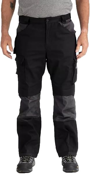 Caterpillar Trademark Work Pants for Men Built from Tough Canvas Fabric with Cargo Space and Ease of Movement, Classic Fit, Black/Graphite, 34W x 32L - 1