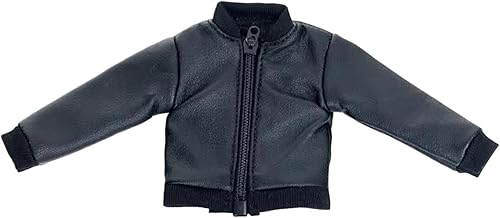Chaqueta de cuero sintético 112, figura de escala 112, chaqueta de cuello alto, ropa retro para muñecas para disfraz de figuras masculinas de 6