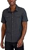 Gerry Mens Short Sleeve Button Up Stretch Comfort Quick Dry Woven Camp Shirt with UV Protection