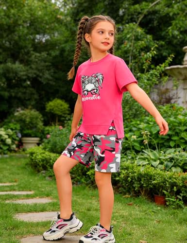 Image of Girls Clothes Short Sleeve Tie Dye Top Shorts and Pants 2PCS Girls Summer Outfits Size 6-16