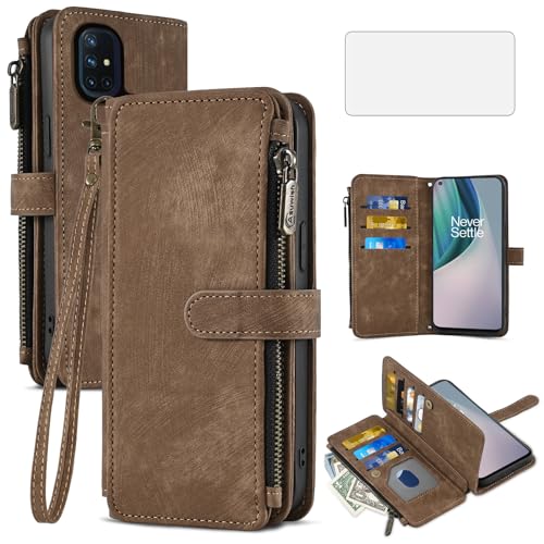 Étui portefeuille OnePlus Nord N10 5G avec verre trempé antichoc Asuwish
