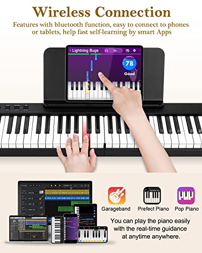 Vangoa Clavier de Piano 88 touches Pliant Clavier Électronique Bluetooth Piano avec Touches Lumineuses Semi-lourdes… - Les Beatles, Paul McCartney, John Lennon, RIngo Starr, George Harrison Vangoa Clavier de Piano 88 touches Pliant Clavier Électronique Bluetooth Piano avec Touches Lumineuses Semi-lourdes… – Image 4