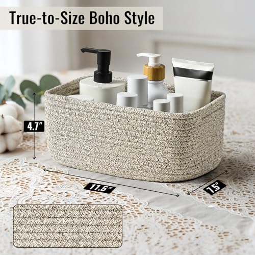 image for Snuvid 8 Pack Small Storage Baskets for Organizing, Woven Rope Bins fo