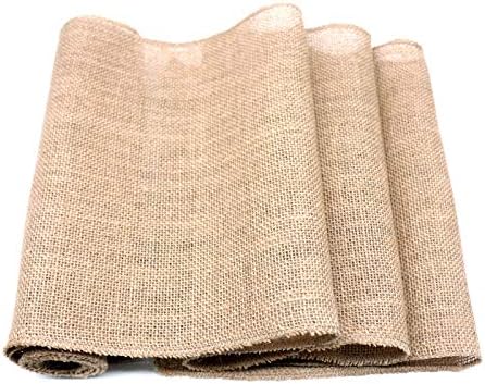 HCTX Jute Table Runner,30*200cm Hessian Roll, Burlap Fabric,Natural Rustic Table Runner for Coffee Table Decoration Wedding Party (1 Roll)