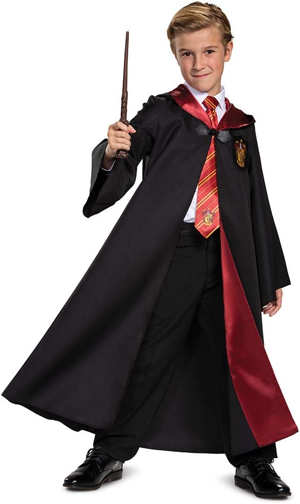 Harry Potter Robe, Official Hogwarts Wizarding World Costume Robes, Deluxe Kids Size Dress Up Accessory