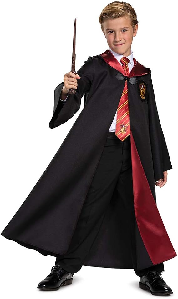 Harry Potter Robe, Official Hogwarts Wizarding World Costume Robes, Deluxe Kids Size Dress Up Accessory