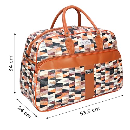 Image of Ayaha Large Travel Duffle Bag, Air Bag for Men and Women Cabin Luggage Bag Weekender Stylish Travel Bag with Detachable Shoulder Strap 47 litres (TB-10-Coffee)