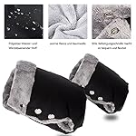Leeboom Kinderwagen-Handwärmer-Handschuhe, wasserdicht, Kinderwagen-Muff, Handwärmer, windabweisend, mit warmem Fleece und Baumwolle, Handwärmer, Kinderwagen, Universalgröße für Buggy