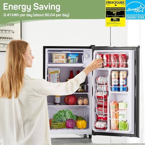 Zibbizo TT-0911-XIBIXI-HEI Upgraded Mini Fridge For Bedroom 3.2 Cu.Ft Small Refrigerator thumb #2