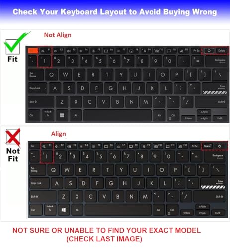 Image of Saco Laptop Keyboard Cover Skin for 2022 OLED ASUS Vivobook X1405ZA, Vivobook S14 Flip TN3402QA / S3402ZA, Zenbook 14 UX3402ZA 14 Inch OLED Thin and Light Laptop (Not Fit for K3400 M3401)