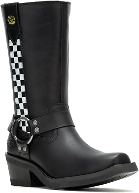 Harley-Davidson Womens Korsen Black 10" Waterproof Fashion Harness Boots D87296