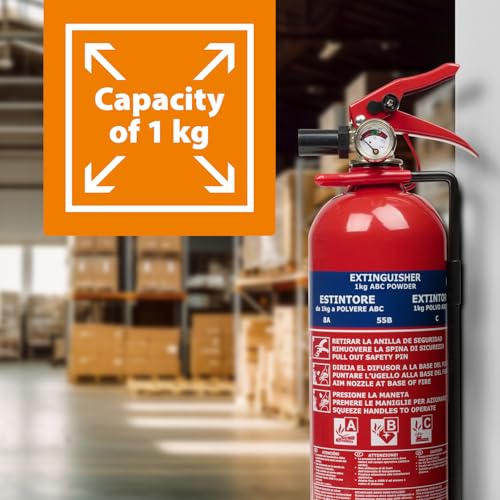 Smartwares Powder extinguisher - 1 kg - for ABC fires - Suitable for vehicles & homes - With mounting bracket - FEX-18117 - Image 4