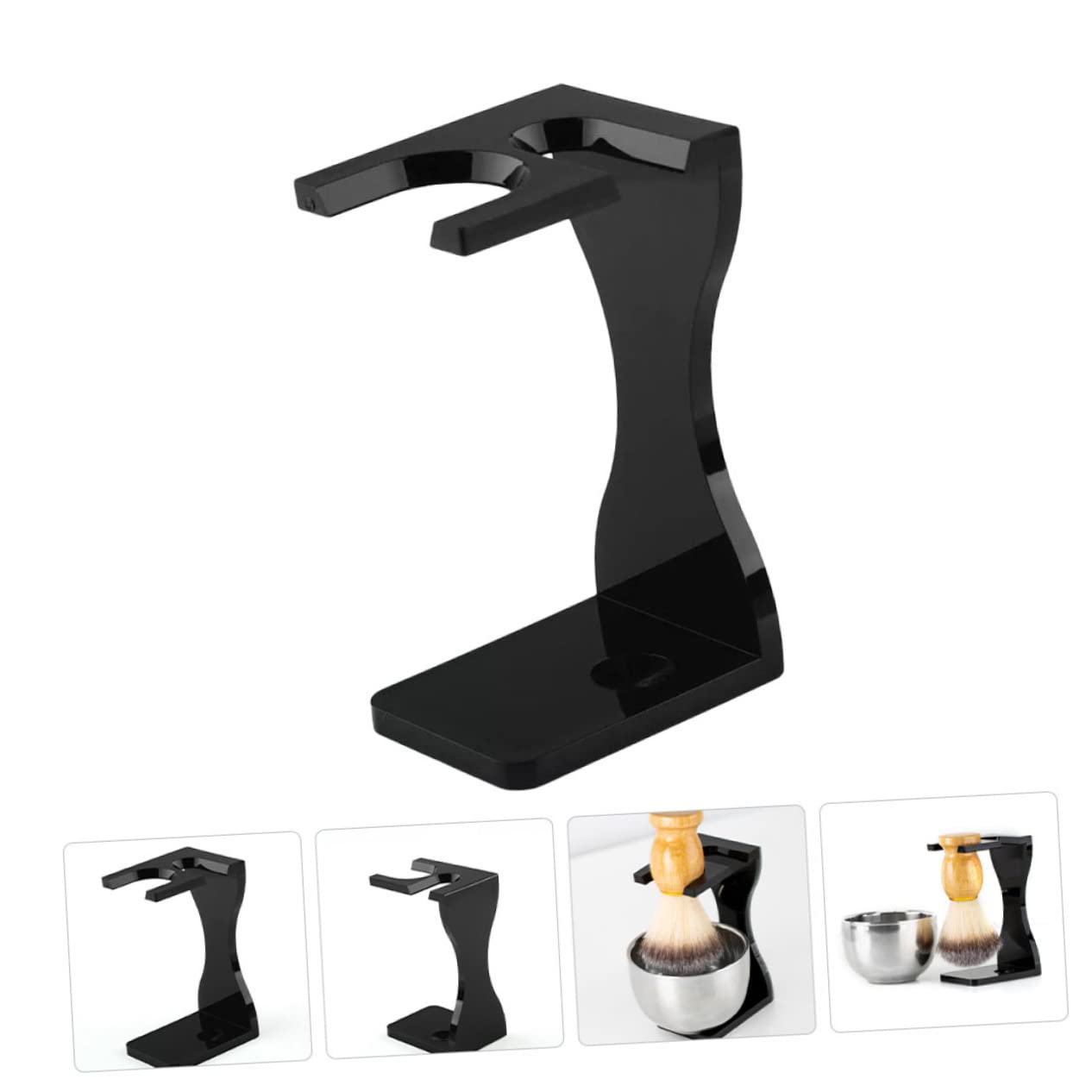 minkissy 2pcs Acrylic Shaving Brush Holder Stand Razor Stand Men's Beard Shaver