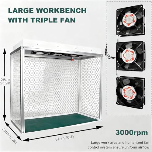 Armadio verticale a flusso laminare con 3 ventole per lavoro senza polvere, banco pulito portatile per laboratorio e uso industriale