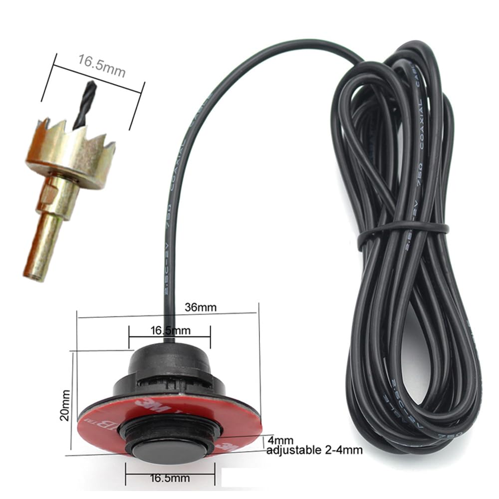 KAOLALI Capteur de Recul Voiture avec 4 Capteurs Kit Radar de Recul Capteurs de Stationnement Universel Aide au Stationnement Kit Audio Buzzer Alarme pour Voitures, Noir