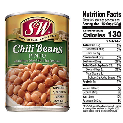 S & W, Pinto Chili Beans, 15.5 Ounce Can - Thumbnail 2