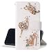 Produktbild QC-EMART Glitzer Hülle kompatibel mit Google Pixel 4A Handyhülle Flip Case Glänzend Diamant Blumen Leder Brieftasche Magnetisch Klapphülle mit Kartenfächer für Google Pixel 4A Fee Mädchen
