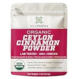 Spice Profile USDA Organic Ceylon Cinnamon Powder, Lab Tested for Heavy Metals, Resealable 4oz Pouch, Dalchini, Canela de Ceilán