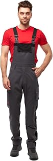 Pantalón de trabajo para hombres, pantalón con tirantes de estiramiento, pantalón de trabajo con bolsillos para rodilleras, negro, gris, blanco