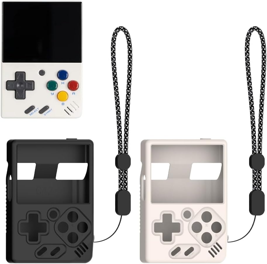 Silicone Protective Case for Miyoo mini V4 Gaming Console Anti-Drop Shockproof Ultra-Thin Anti-Scratch Protective Skin Sleeve Non-Slip Protector Shell with Lanyard Accessories (Black)