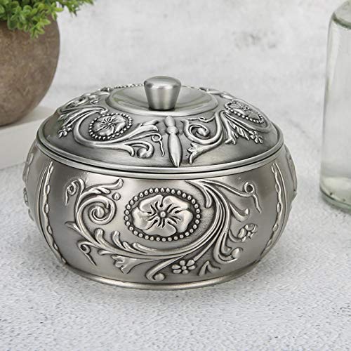 Cinzeiro retrô, cinzeiro de metal à prova de vento com tampa, porta-cinzas artesanal enfeites de dec