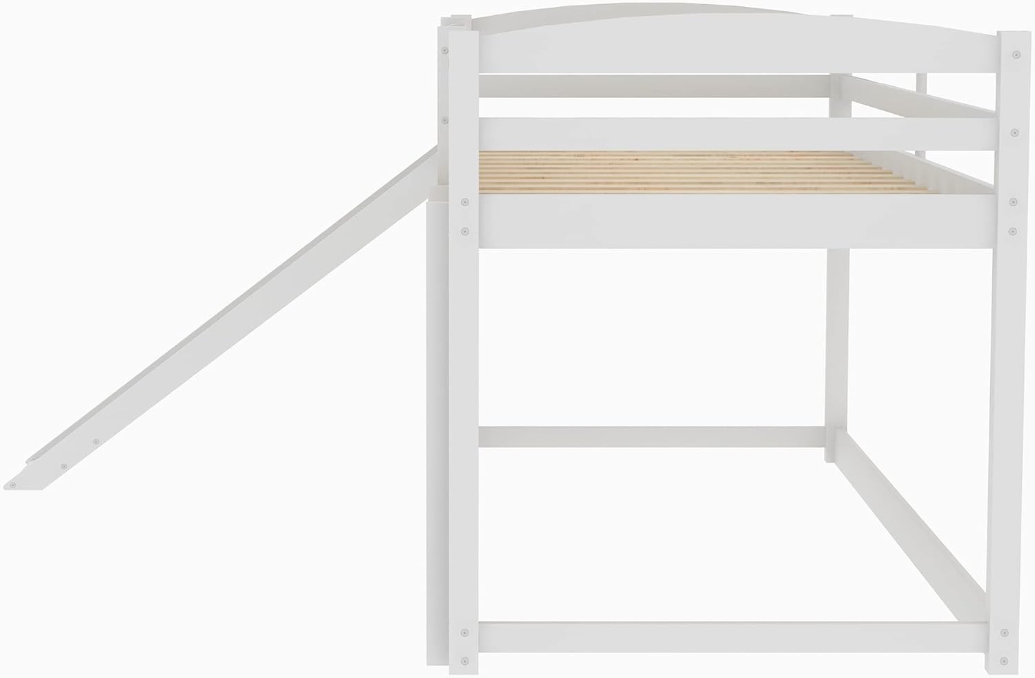 Bellemave Low Bunk Beds,Twin Over Twin Bunk Bed with Convertible Slide and Ladder,Wooden bunk Bed for Toddlers Kids Boys Girls (White)