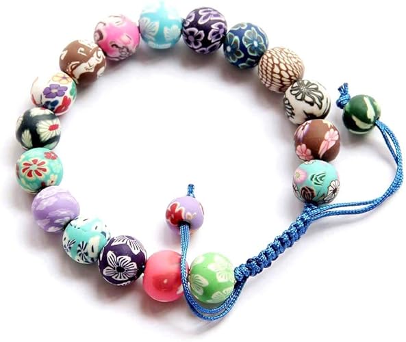 Amazon Ovalbuy マルチカラー仏花ビーズ 調節可能ブレスレット ブレスレット 通販