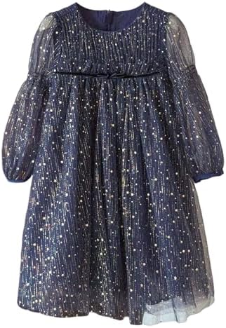 Toddler Girl Tutu Dress Dot Long Sleeve Star Sequin Wedding Holiday Party Tulle Dresses 1-9 Years