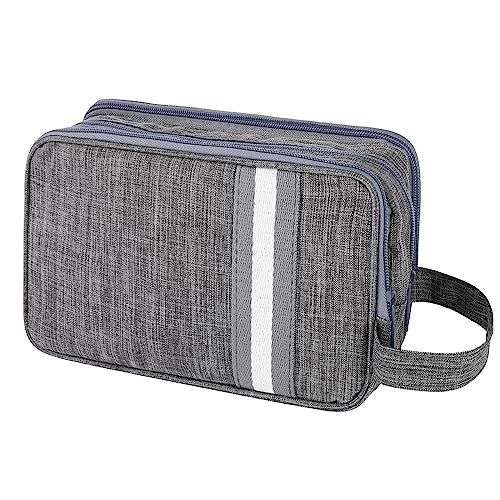 AiQInu Trousse de Toilette pour Hommes et Femmes, Grand Multifonction Imperméable Sac Cosmétique, Trousse de Toilette de Voyage/Sac Organisateur(Gris)
