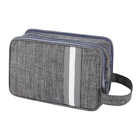 AiQInu Trousse de Toilette pour Hommes et Femmes, Grand Multifonction Imperméable Sac Cosmétique, Trousse de Toilette de Voyage/Sac Organisateur(Gris)