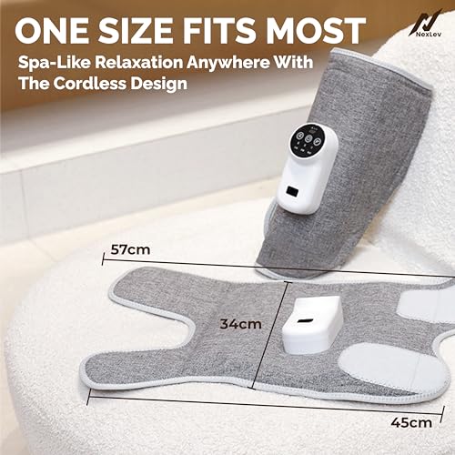 Image of NexLev Calf Massager | Daily Use Leg Massager for Sore Muscle | Hand Like Massage with Air Compression | Improve Blood Circulation & Relieve Pain | 2500 mAh | Large Belt | Type C |CFM-03|Pack of 2