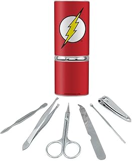 The Flash Lightning Bolt Logo Stainless Steel Manicure Pedicure Grooming Beauty Care Travel Kit